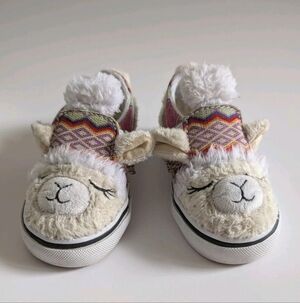 Vans Kids Llama Slippers - Cream and Multicolor